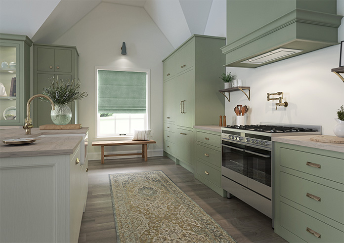 Florence Faux Suede, Light Jade - Motorised Roman Blind - Image 6